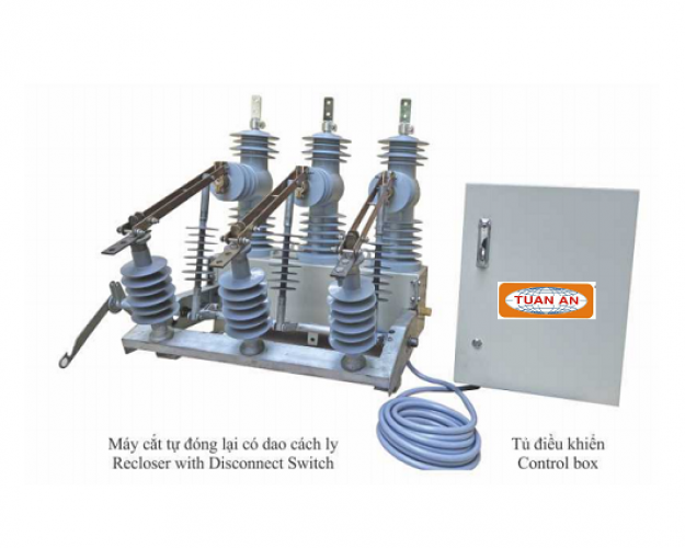 MÁY CẮT TỰ ĐÓNG LẠI 3P; 630A; 24kV-35kV; CÓ DAO CÁCH LY; NGOÀI TRỜI